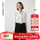 朗姿法式設計感通勤時(shí)尚飄帶領(lǐng)長(cháng)袖襯衫氣質(zhì)內搭高級感襯衣上衣冬 白色 L