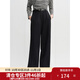 獨束大碼女裝通勤簡(jiǎn)約休閑小黑褲2025秋季新品時(shí)尚直筒褲子 暮色黑 2XL （尺碼：4）