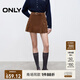 ONLY2025夏季新款立體褶裥顯瘦A字皮裙短裙半身裙女|12539M005 H9Z卡布奇諾棕 L
