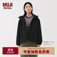 無(wú)印良品（MUJI）女式 蓬松棉服風(fēng)帽夾克 外套女款棉衣女裝25年秋冬季 BD116A5A 黑色 S (155/80A)