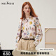 謎底襯衣長(cháng)袖女2025秋新品復古通勤油畫(huà)感花卉印花襯衫253MC1096 淺駝花 XL