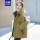 羅蒙（ROMON）冬裝棉服女2024新款韓版寬松短款棉衣女小個(gè)子加厚棉襖派克服外套 軍綠色 L （120-140斤）