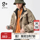 金利來(lái)（Goldlion）g+男士棉服秋冬季山系戶(hù)外藏帽設計拼接防風(fēng)外套男士寬松棉衣 69卡其 M 170/88A 推薦120-130斤