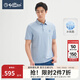 金利來(lái)【冰氧酷/涼感】春夏新款短袖polo衫男士商務(wù)時(shí)尚豎條紋翻領(lǐng)T恤 15淺藍 XL 180/96A 推薦140-150斤