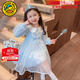 G.DUCKKIDS小黃鴨童裝愛(ài)莎公主裙女童春秋款兒童連衣裙秋裝中小童女孩小裙子 藍色 110 (建議身高100cm 4-5歲)cm