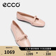 愛步（ECCO）夏季芭蕾舞鞋方頭羊皮淺口單鞋 舞悅234303 裸粉色37