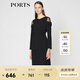 PORTS寶姿商場同款女裝秋季新品中長款修身連衣裙LA9D086GFB011 黑色 XS (2)