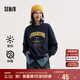 森馬（Semir）[商場同款]女oversize發(fā)熱抗菌2024冬季繡花抓絨上衣101724116004