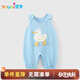 優(yōu)奇嬰兒衣服春秋季男女寶寶洋氣背心連體衣兒童外出百搭背帶褲子哈衣