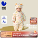 迷你巴拉【三防】巴拉羽絨連體衣嬰兒衣服寶寶萌趣爬服加厚2025秋冬新款 黃紅色調(diào)00336-小鹿 【三防護(hù)肚】 90 cm 【充絨量81.9g】