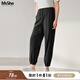 MsShe【輕運(yùn)動(dòng)速干冰絲束腳褲】大碼女裝2025秋季胖mm顯瘦長(zhǎng)褲子 黑色現(xiàn)貨 XL