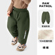 汪汪隊立大功（PAW PATROL）汪汪隊男童加絨褲子冬季新款兒童運動(dòng)褲女童冬裝加厚工裝保暖棉褲 軍綠 110