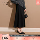 三彩2025冬季新款復古大擺半身裙松緊高腰A字裙寬松垂感長(cháng)裙S 深邃灰 M 160/68A