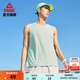 匹克運動(dòng)背心男夏季新款速干透氣健身無(wú)袖上衣排汗訓練服籃球罩衫短褲 【速干背心2017】白綠 XL (180)