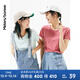 美特斯邦威短袖t恤女夏季純色圓領(lǐng)打底衫基礎內搭寬松體恤女 鐵銹紅 L 165 88A