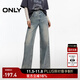 ONLY2025秋季新款個(gè)性毛邊設計高腰直筒褲長(cháng)褲牛仔褲女|125132053 J33 復古350牛仔洗水 M M標準褲長(cháng)