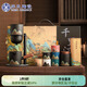 蘇氏陶瓷（SUSHI CERAMICS）手繪釉畫(huà)彩自動(dòng)茶具千里江山稱(chēng)心如意六色茶杯文創(chuàng  )中秋節送禮禮盒