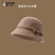 啄木鳥(niǎo)（TUCANO）羊毛混紡毛呢漁夫帽女2025新款秋冬氣質(zhì)優(yōu)雅小禮帽大臉顯臉小盆帽 卡其色 M (56-58cm)