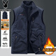 花花公子（PLAYBOY）2026新款秋冬馬甲男士戶(hù)外運動(dòng)抓絨背心搖粒絨坎肩羽加絨加厚外套 1906A藏青色 3XL （建議175-190斤）