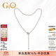 GiO珠寶 淡水珍珠項鏈櫻花扣毛衣鏈生日禮物送老婆 65cm  925銀6.5-7.5mm