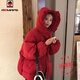 AEMAPE羽絨棉服女2024冬季新款寬松學(xué)院風(fēng)棉衣小個(gè)子百搭加厚棉襖外套 紅色_古巴紅  S 建議80-105斤左右