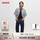 HUGO雨果【禮物】男士2024夏季新款錐形褲腿剪裁深藍色寬松牛仔褲