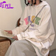 EPETChic字母印花衛衣女連帽套頭寬松2025春秋韓版bf慵懶風(fēng)上衣外套 白色【薄款】 M 95-105斤