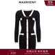 MAXRIENY財閥千金針織裙蝴蝶結小香風(fēng)連衣裙氣質(zhì)顯瘦短裙 黑色 S 01