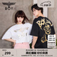 BOY LONDON【范丞丞同款】夏季短袖情侶小熊涂鴉滿(mǎn)印潮牌T恤N01019 黑色 S 此款偏大，建議拍小一碼