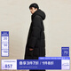 杰克·瓊斯（JACK&JONES）男裝衣服冬季新款戶外防潑水過膝長款加厚羽絨服男寬松連帽鴨絨服 E40 黑色 M (175) 充絨268g