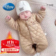 迪士尼（Disney）嬰兒冬裝加絨連體衣輕薄寶寶羽絨棉服外出冬季嬰幼兒衣服冬裝防風(fēng) 咖色 (加絨保暖) 80cm