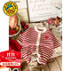 G.duck嬰兒秋冬連體衣針織喜慶寶寶秋裝衣服超萌可愛(ài)嬰幼兒秋季外出哈衣 紅白條紋爬服【單層】 66cm （建議5-14斤）