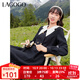 LAGOGO精致舒適黑白娃娃領(lǐng)假兩件連衣裙女拉谷谷氣質(zhì)層次感百褶裙 黑白(WV) S 155/36