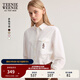 Teenie Weenie小熊女裝襯衫2025秋季新款簡(jiǎn)約大方時(shí)尚刺繡長(cháng)袖襯衫 象牙白 M