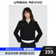 UR2025秋季新款女裝休閑學(xué)院娃娃領(lǐng)蝴蝶結(jié)短款外套UYL150083 墨藍(lán) M