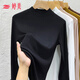 婷美洋氣打底衫女內搭西裝秋冬季白色小立領(lǐng)半高領(lǐng)修身長(cháng)袖T恤上衣
