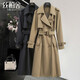絲柏舍英倫風(fēng)翻領(lǐng)風(fēng)衣女2026春裝新款純色氣質(zhì)雙排扣長(cháng)袖外套