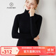 帕什【清cang】 羊絨衫女堆堆領(lǐng)100%山羊絨修身百搭高領(lǐng)毛衣 ps-2131 經(jīng)典黑 M
