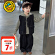 G.DUCKKIDS小黃鴨童裝男童套裝春秋2025新款兒童秋裝男孩衣服衛衣褲子三件套 三件套 100 建議2~3歲【 90-100cm】cm