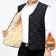 秋冬款加絨棉馬甲中老年男士棉背心爸爸裝加厚寬松加絨坎肩內外穿 黑色 3XL 【125-140斤】
