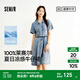 森馬（Semir）森柔牛仔|牛仔連衣裙女收腰翻領(lǐng)港風(fēng)2025夏季新款涼感中長裙 牛仔藍(lán)80317 M 160/84A