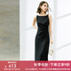 顏域（YANYEE）2024新款氣質(zhì)小黑裙時(shí)尚高級職業(yè)無(wú)袖連衣裙女夏季收腰中長(cháng)裙 黑色 S/36