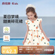 俞兆林（YUZHAOLIN）女童連衣裙夏季兒童裙子中小童無(wú)袖田園碎花裙可愛(ài)公主裙