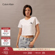 Calvin Klein Jeans夏季女士純棉字母印花潮流ck辣妹短款短袖T恤J223495 YAF-月光白 XS