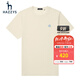 哈吉斯（HAZZYS）男裝 【薄荷曼波風(fēng)】夏款刺繡凈色圓領(lǐng)短袖T恤衫ASTZE03BE65 米黃色OW M (170/92A 46)