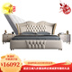 狄森匠（DISENJIANG）輕奢風(fēng)后現代意式極簡(jiǎn)真皮雙人主臥室美式簡(jiǎn)約軟床儲物樣板間婚床 鍍金款輕奢床+床頭柜*2+乳膠床墊 氣壓結構1500mm*2000mm
