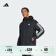 adidas易用系休閑連帽夾克外套男裝秋季阿迪達斯官方輕運動(dòng)   黑色   L