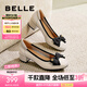 百麗（Belle）七夕禮物媽媽鞋高跟單鞋女商場(chǎng)同真皮淺口單鞋B5T1DCQ4 米白 37 (235mm)