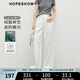 紅袖天絲棉休閑褲2025夏季新款女裝氣質(zhì)壓褶顯瘦質(zhì)感寬松百搭闊腿長褲 本白001 M