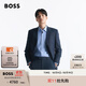 BOSS博斯【婚禮紀】【100%羊毛】男士微圖案羊毛西裝套裝 425-深藍色 L
